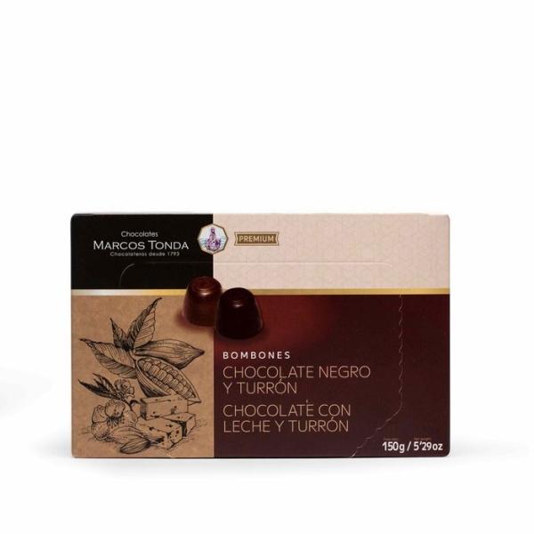 BOMBONES CHOCOLATE CON TURRON 150 g. 20Ud./Caja